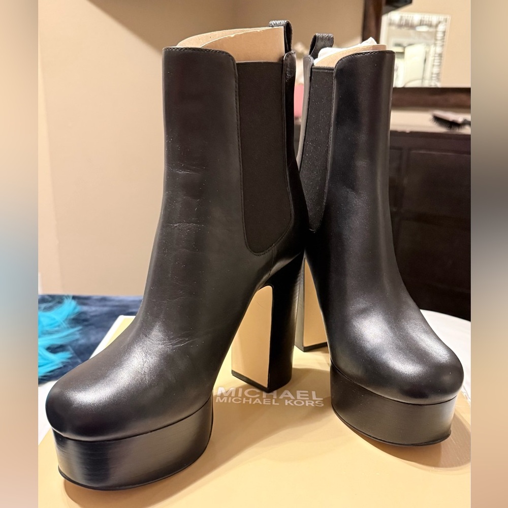 Michael Kors Black Platform Heeled Boots